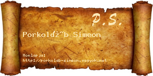 Porkoláb Simeon névjegykártya